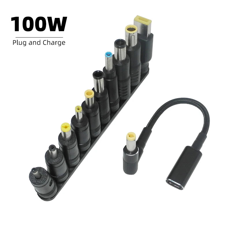 Axomag Revive USB-C to DC laptop cable with 10 barrel tips