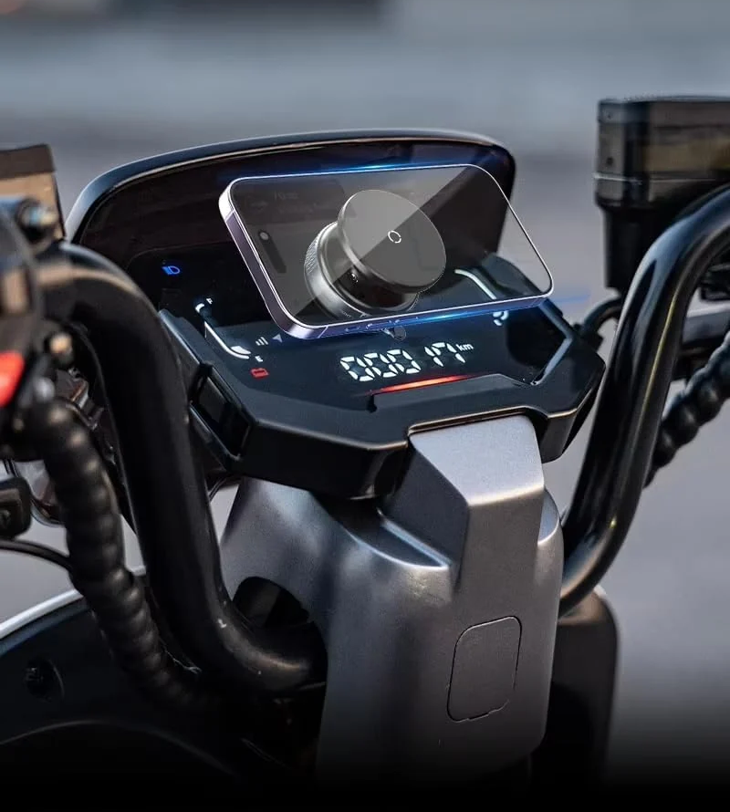 Axomag Vacuum-Lock magnetic phone mount on a car dashboard